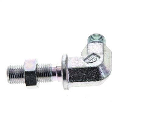 Racor acodado 90deg Pasamuros G1/8'' Acero alta presión Cono 60° 350bar (4917.5psi) Hidráulico