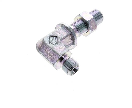 Racor acodado 90deg Pasamuros G1/8'' Acero alta presión Cono 60° 350bar (4917.5psi) Hidráulico