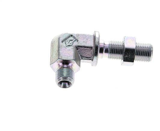Racor acodado 90deg Pasamuros G1/8'' Acero alta presión Cono 60° 350bar (4917.5psi) Hidráulico
