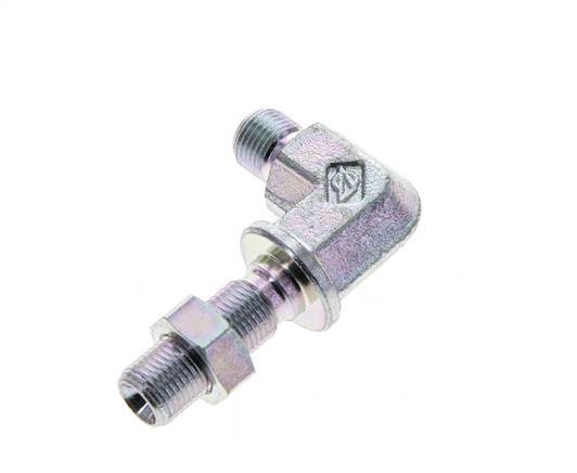 Racor acodado 90deg Pasamuros G1/8'' Acero alta presión Cono 60° 350bar (4917.5psi) Hidráulico