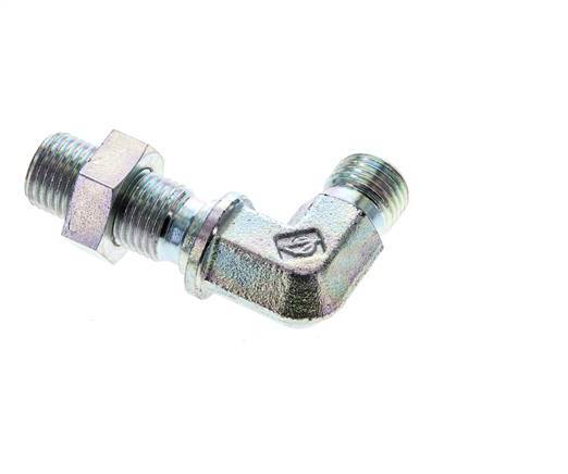 Racor acodado 90deg Pasamuros G1/4'' Acero alta presión 60° Cono 350bar (4917.5psi) Hidráulico