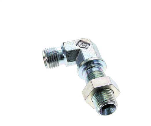 Racor acodado 90deg Pasamuros G1/4'' Acero alta presión 60° Cono 350bar (4917.5psi) Hidráulico