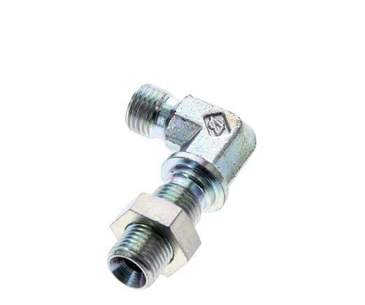 Racor acodado 90deg Pasamuros G1/4'' Acero alta presión 60° Cono 350bar (4917.5psi) Hidráulico