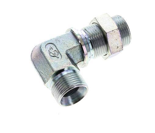 Racor acodado 90deg Pasamuros G3/4'' Acero alta presión 60° Cono 325bar (4566.25psi) Hidráulico