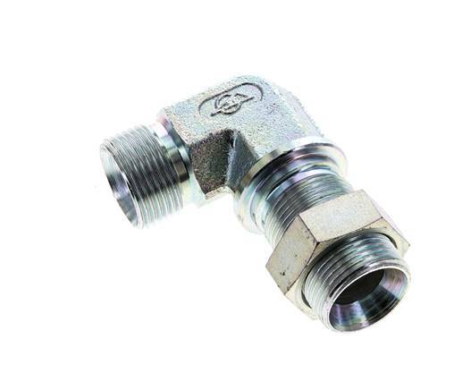 Racor acodado 90deg Pasamuros G3/4'' Acero alta presión 60° Cono 325bar (4566.25psi) Hidráulico