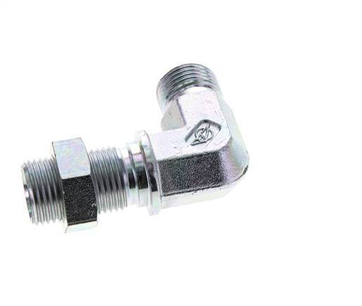 Racor Acodado 90deg Pasamuros G1/2'' Acero Alta Presión Cono 60° 350bar (4917.5psi) Hidráulico