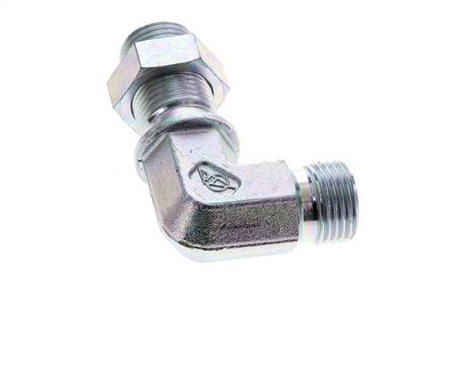 Racor Acodado 90deg Pasamuros G1/2'' Acero Alta Presión Cono 60° 350bar (4917.5psi) Hidráulico
