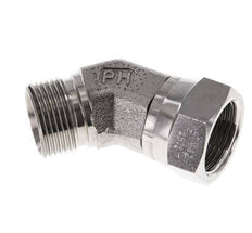 Racor Acodado 45deg G3/4'' Hembra x Macho Acero Inoxidable Alta Presión 60° Cono 175bar (2458.75psi) Hidráulico