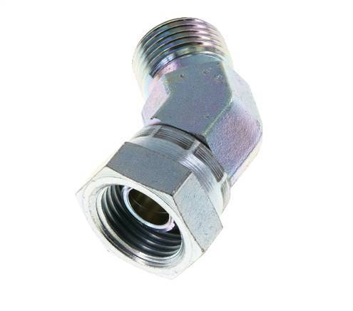 Racor Acodado 45deg G1/2'' Hembra x Macho Acero Alta Presión 60° Cono 300bar (4215.0psi) Hidráulico
