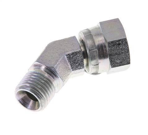 Racor Acodado 45deg G1/4'' Hembra x Macho Acero Alta Presión 60° Cono 350bar (4917.5psi) Hidráulico