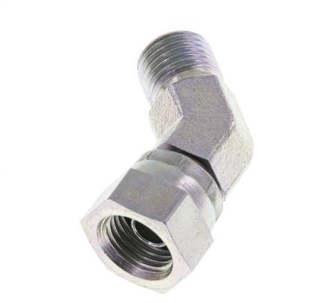 Racor Acodado 45deg G1/4'' Hembra x Macho Acero Alta Presión 60° Cono 350bar (4917.5psi) Hidráulico