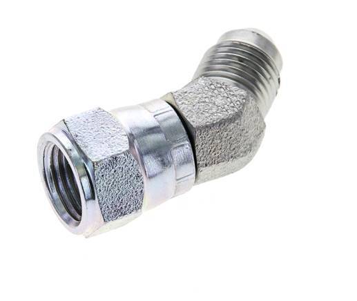 45deg JIC Angled Fitting UNF 1/2''-20 Male x Female Steel 275bar (3863.75psi)