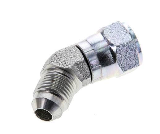 45deg JIC Angled Fitting UNF 1/2''-20 Male x Female Steel 275bar (3863.75psi)