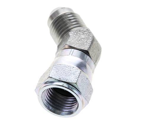 45deg JIC Angled Fitting UNF 1/2''-20 Male x Female Steel 275bar (3863.75psi)