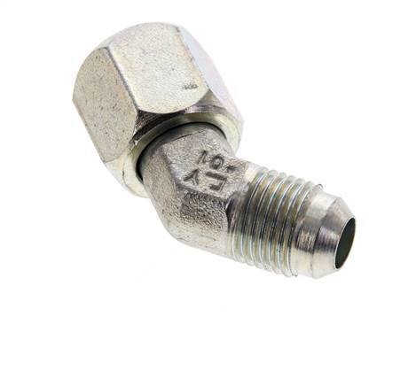 Racor acodado 45deg JIC UNF 9/16''-18 Macho x Hembra Acero 275bar (3863.75psi)
