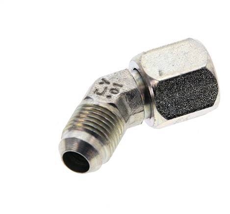 Racor acodado 45deg JIC UNF 9/16''-18 Macho x Hembra Acero 275bar (3863.75psi)