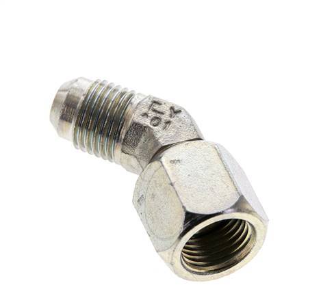 Racor acodado 45deg JIC UNF 9/16''-18 Macho x Hembra Acero 275bar (3863.75psi)