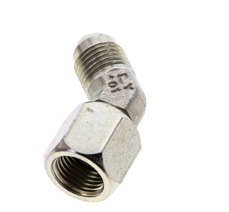 Racor acodado 45deg JIC UNF 9/16''-18 Macho x Hembra Acero 275bar (3863.75psi)