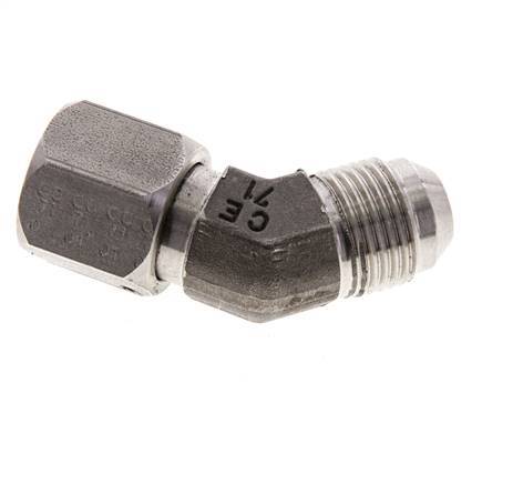 Racor acodado 45deg JIC UNF 3/4''-16 Macho x Hembra Acero inoxidable 275bar (3863.75psi)