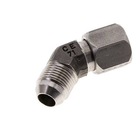 Racor acodado 45deg JIC UNF 3/4''-16 Macho x Hembra Acero inoxidable 275bar (3863.75psi)