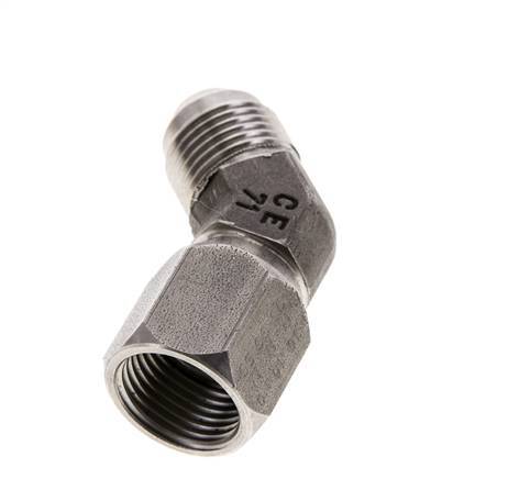 Racor acodado 45deg JIC UNF 3/4''-16 Macho x Hembra Acero inoxidable 275bar (3863.75psi)