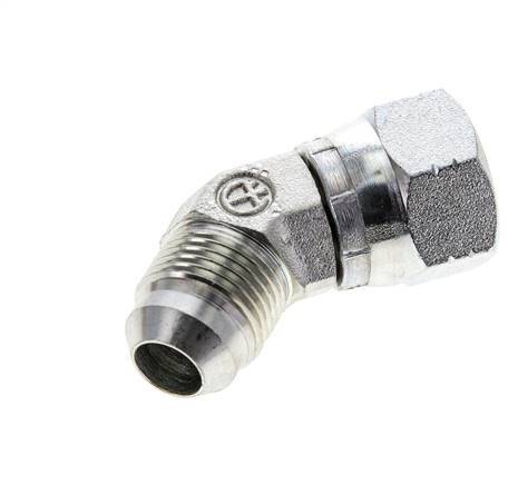Racor acodado 45deg JIC UNF 3/4''-16 Macho x Hembra Acero 275bar (3863.75psi)