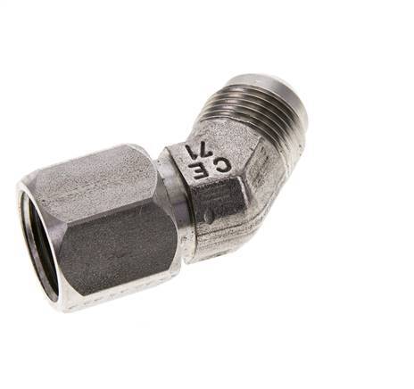 Racor acodado 45deg JIC UNF 7/8''-14 Macho x Hembra Acero inoxidable 210bar (2950.5psi)
