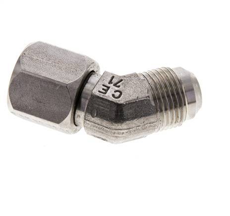 Racor acodado 45deg JIC UNF 7/8''-14 Macho x Hembra Acero inoxidable 210bar (2950.5psi)