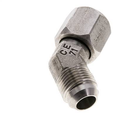 Racor acodado 45deg JIC UNF 7/8''-14 Macho x Hembra Acero inoxidable 210bar (2950.5psi)