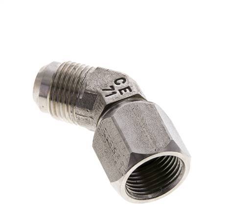 Racor acodado 45deg JIC UNF 7/8''-14 Macho x Hembra Acero inoxidable 210bar (2950.5psi)