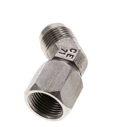 Racor acodado 45deg JIC UNF 7/8''-14 Macho x Hembra Acero inoxidable 210bar (2950.5psi)