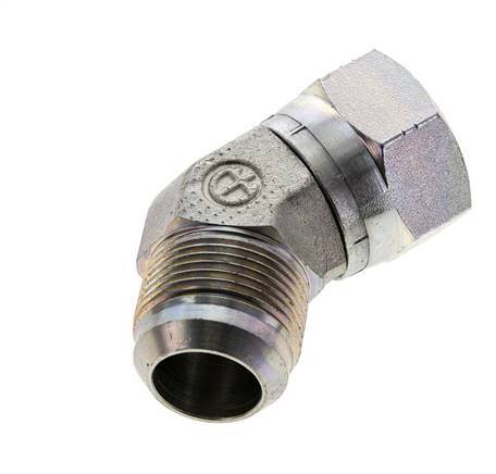 Racor acodado JIC 45deg UN 1-5/16''-12 Macho x Hembra Acero 170bar (2388.5psi)