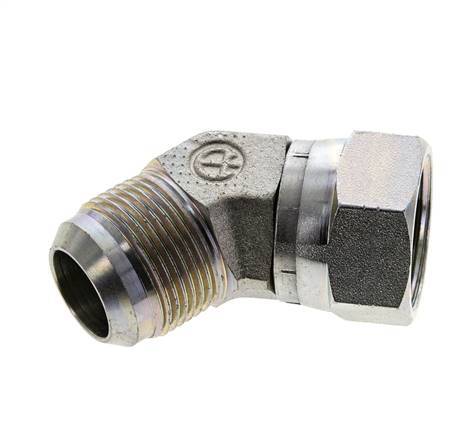 Racor acodado JIC 45deg UN 1-5/16''-12 Macho x Hembra Acero 170bar (2388.5psi)