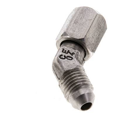 Racor acodado 45deg JIC UNF 7/16''-20 Macho x Hembra Acero inoxidable 310bar (4355.5psi)