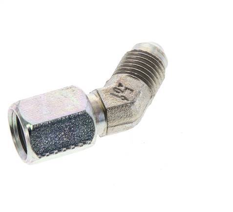 Racor acodado 45deg JIC UNF 7/16''-20 Macho x Hembra Acero 310bar (4355.5psi)