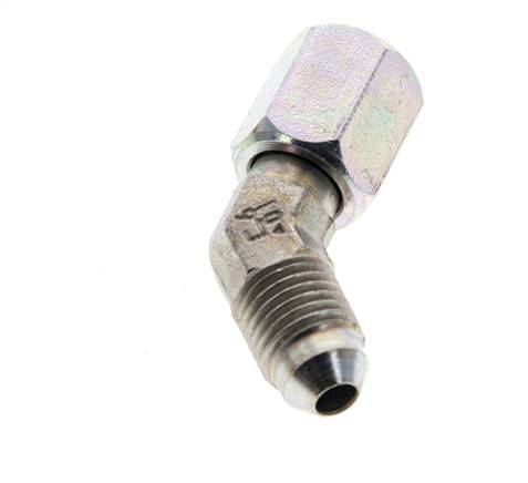 Racor acodado 45deg JIC UNF 7/16''-20 Macho x Hembra Acero 310bar (4355.5psi)