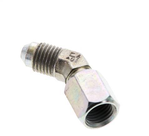 Racor acodado 45deg JIC UNF 7/16''-20 Macho x Hembra Acero 310bar (4355.5psi)