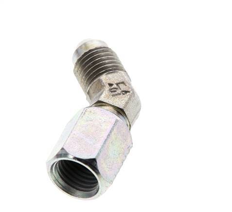 Racor acodado 45deg JIC UNF 7/16''-20 Macho x Hembra Acero 310bar (4355.5psi)