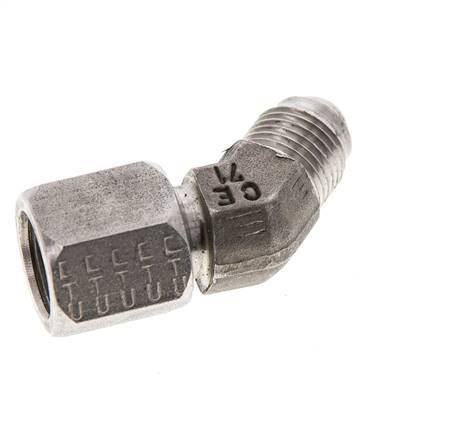 Racor acodado 45deg JIC UNF 1/2''-20 Macho x Hembra Acero inoxidable 275bar (3863.75psi)