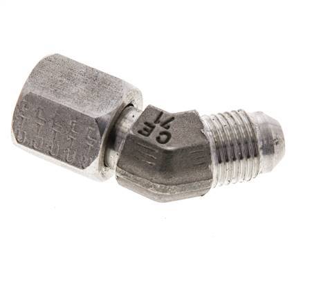 Racor acodado 45deg JIC UNF 1/2''-20 Macho x Hembra Acero inoxidable 275bar (3863.75psi)