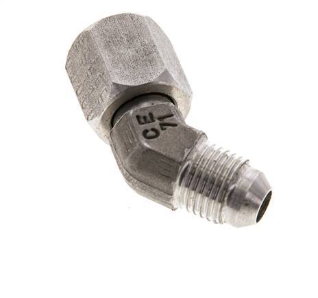 Racor acodado 45deg JIC UNF 1/2''-20 Macho x Hembra Acero inoxidable 275bar (3863.75psi)