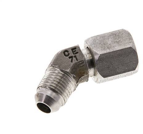 Racor acodado 45deg JIC UNF 1/2''-20 Macho x Hembra Acero inoxidable 275bar (3863.75psi)