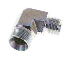 Racor reductor acodado 90deg G1/2'' x G3/4'' Acero alta presión 60° Cono 325bar (4566.25psi) Hidráulico