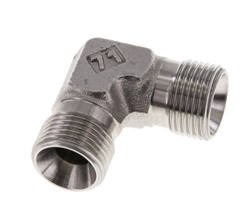 Racor acodado 90deg G3/8'' Acero inoxidable alta presión 60° Cono 325bar (4566.25psi) Hidráulico