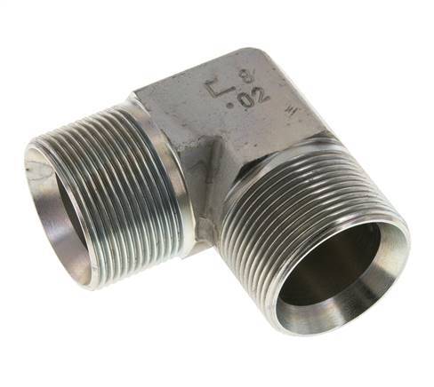 Racor acodado 90deg G1 1/2'' Acero alta presión 60° Cono 190bar (2669.5psi) Hidráulico