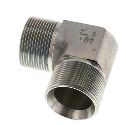 Racor acodado 90deg G1 1/2'' Acero alta presión 60° Cono 190bar (2669.5psi) Hidráulico