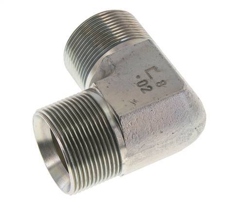 Racor acodado 90deg G1 1/2'' Acero alta presión 60° Cono 190bar (2669.5psi) Hidráulico