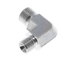 Racor reductor acodado 90deg G1/4'' x G3/8'' Acero alta presión 60° Cono 325bar (4566.25psi) Hidráulico