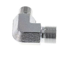 Racor reductor acodado 90deg G1/4'' x G3/8'' Acero alta presión 60° Cono 325bar (4566.25psi) Hidráulico