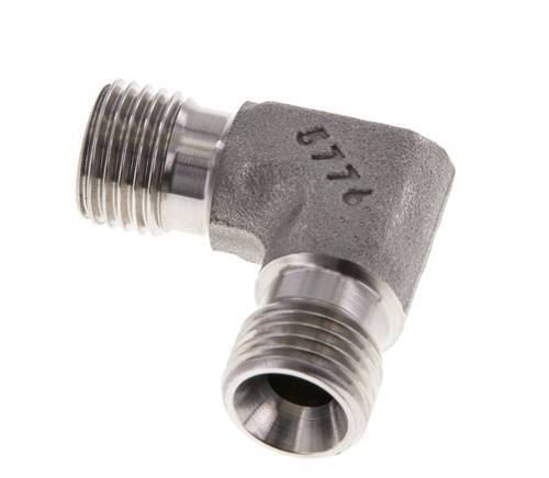 Racor acodado 90deg G1/4'' Acero inoxidable alta presión 60° Cono 350bar (4917.5psi) Hidráulico